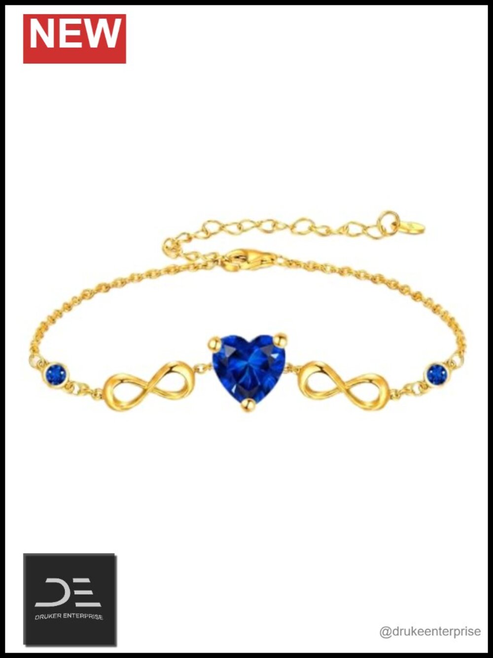 14K Gold Plated Infinity Birthstone Bracelet Women Link